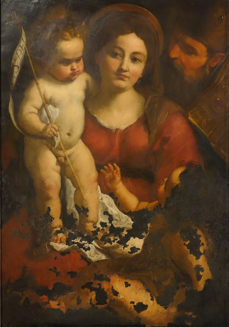 Madonna col Bambino, Giovannino e sant Eligio vescovo - Accademia Ligustica di Belle Arti